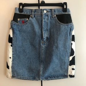Insane Vintage Dakota Blue Cow Print Rodeo skirt